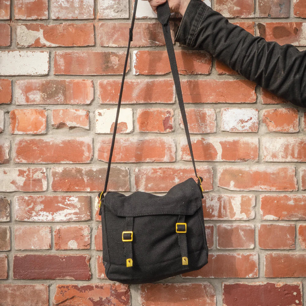Medium Canvas Haversack - Black - Image 6